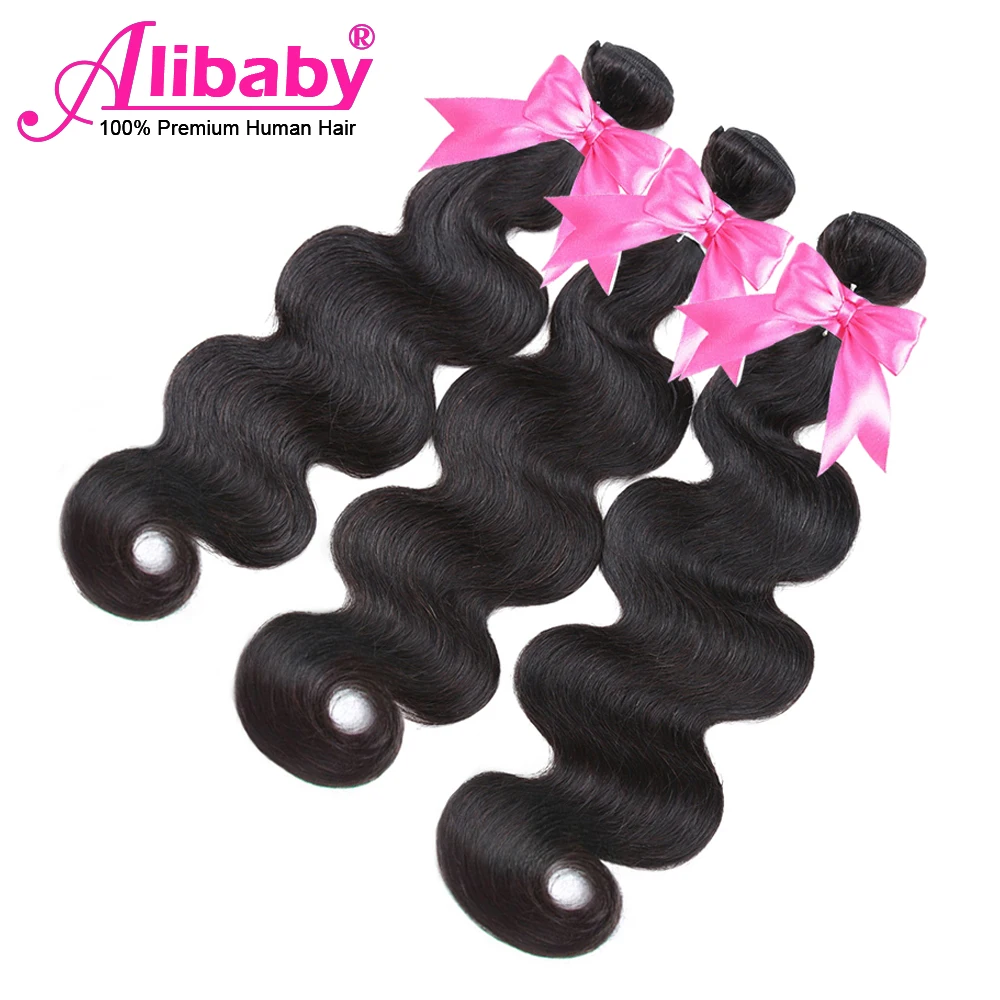 Alibaby индийские объемные волнистые пучки не Реми влажные и человеческие волосы