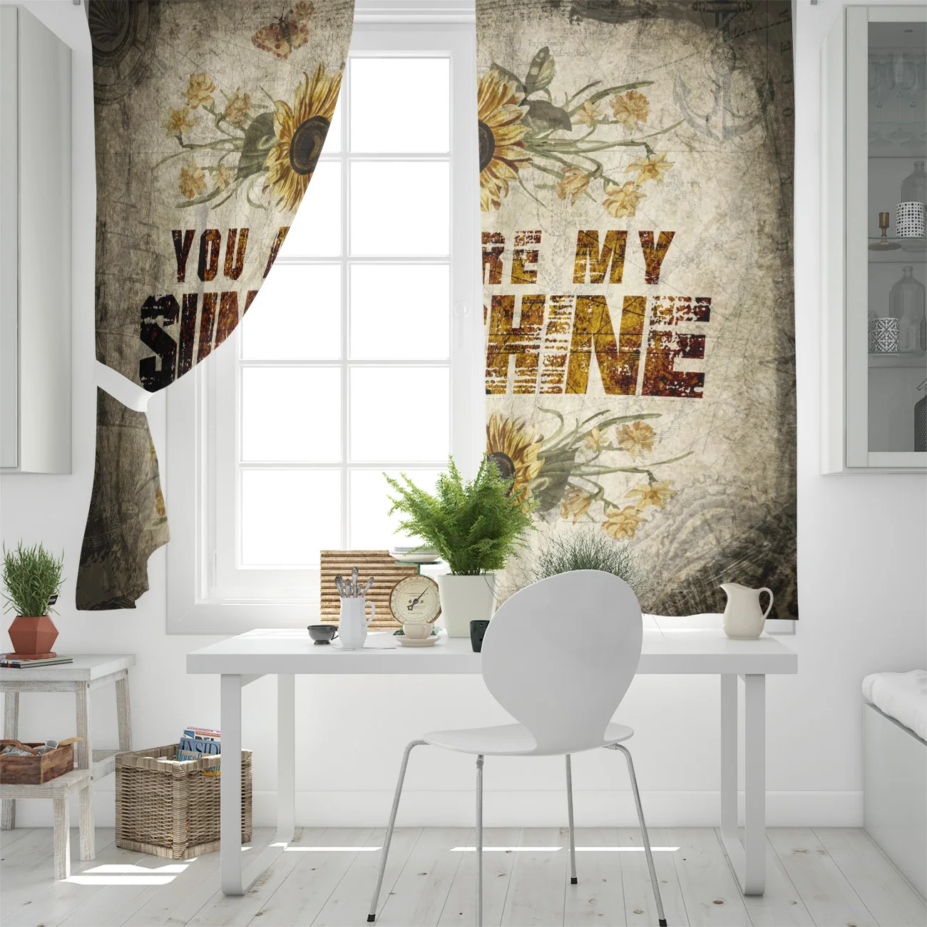 Винтажные шторы с подсолнухами на окна занавески для гостиной кухни комнатные
