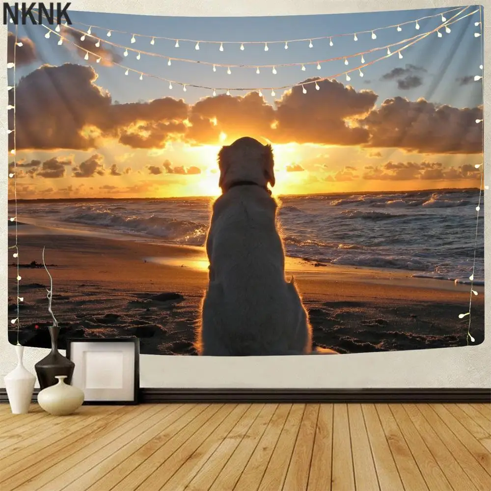 

NKNK Brand Beach Tapiz Animal Tapestries Dog Tenture Mandala Landscape Home Tapestrys Wall Hanging Boho decor Witchcraft New