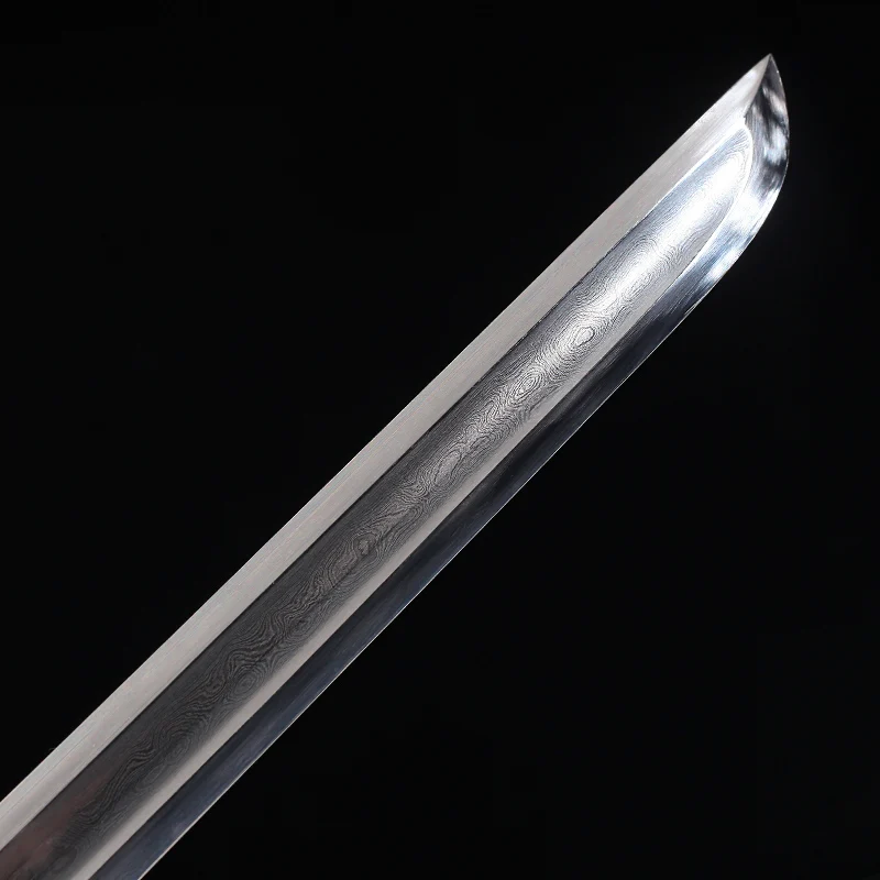 

Handmade Chinese Min Dynasty Sword Hand Folded Steel Damacus Clay Tempered Full Tang Blade Sharpness Home Decor