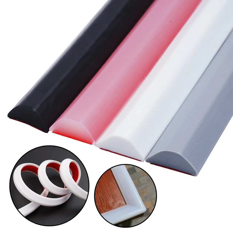 

1PC Foldable Block Water Sealing Strip Shower Threshold Dam Self-adhesive Silicone Bathroom Kitchen Barrier Home Decoration