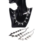 Ожерелье из цепи с заклепками в стиле панк для женщин, чокер из цепочки в готическом стиле, рок, Байкерский стиль, бижутерия, хороший подарок на день рождения