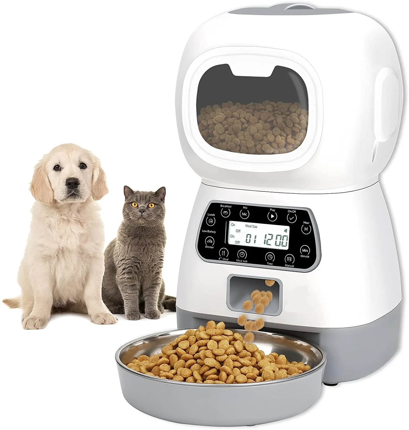 Automático do Gato Wi-fi do Animal de Estimação para Cães e Gatos Automático do Alimento do Cão com Controle de Voz Alimentador Esperto Habilitado Distribuidor