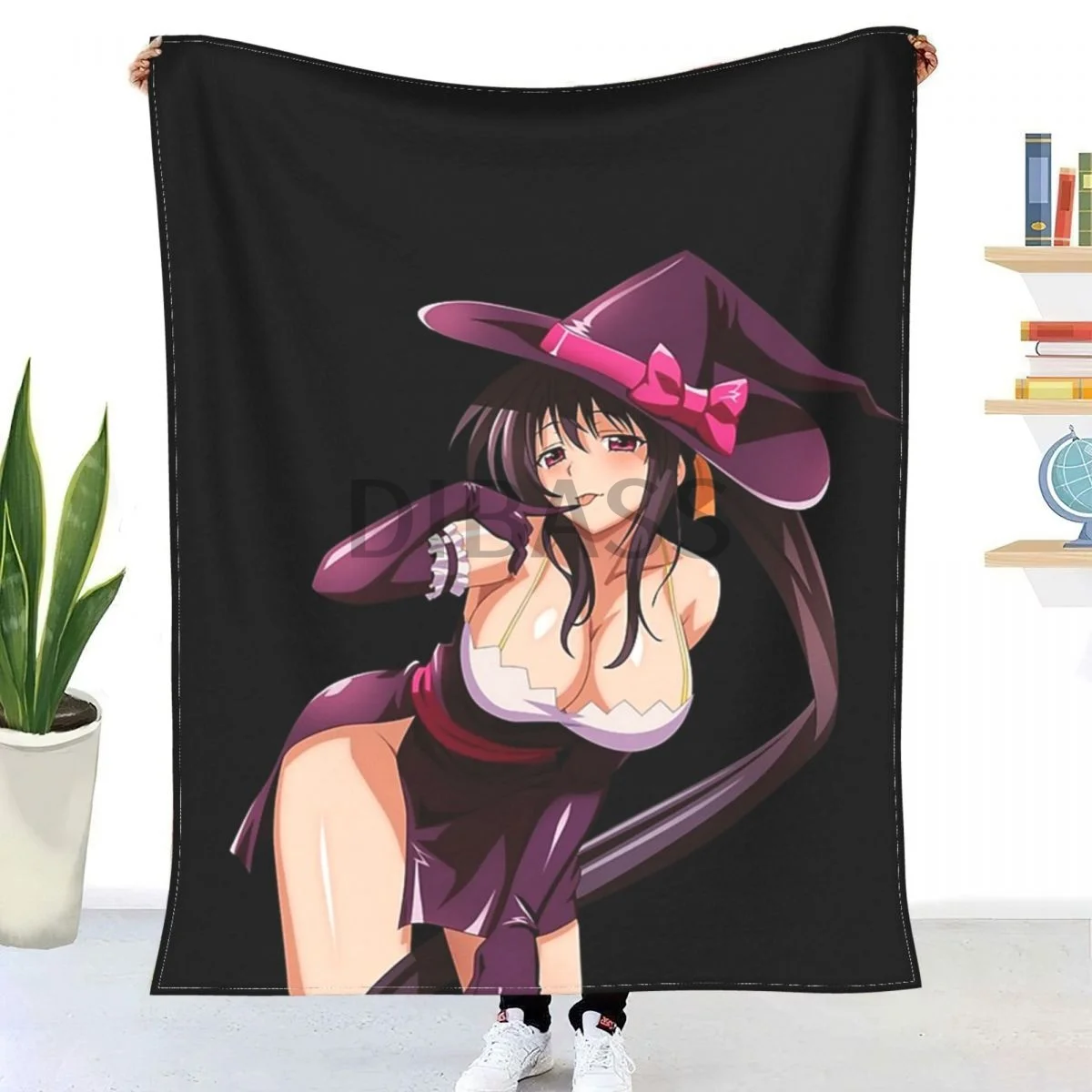 

Akeno Himejima Waifu Throw Blanket 3D Printed Flannel Throw Blanket