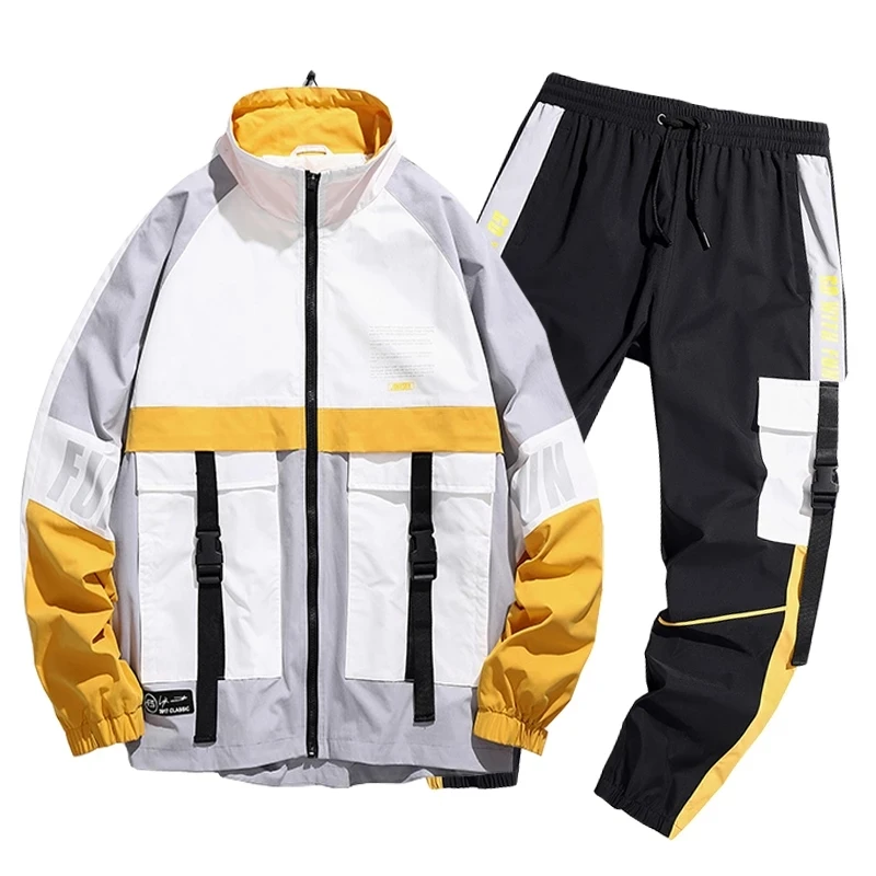 

Nice Pop Vogue Plaid Tracksuit Men Hooded Sweat Suits 2 Piece Men Reflective Jogger Sets Streetwear Pullover Sweatsuit