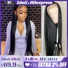 Парик Idoli с прямыми натуральными волосами, аксессуары для волос, 13x4, 16-34 дюйма