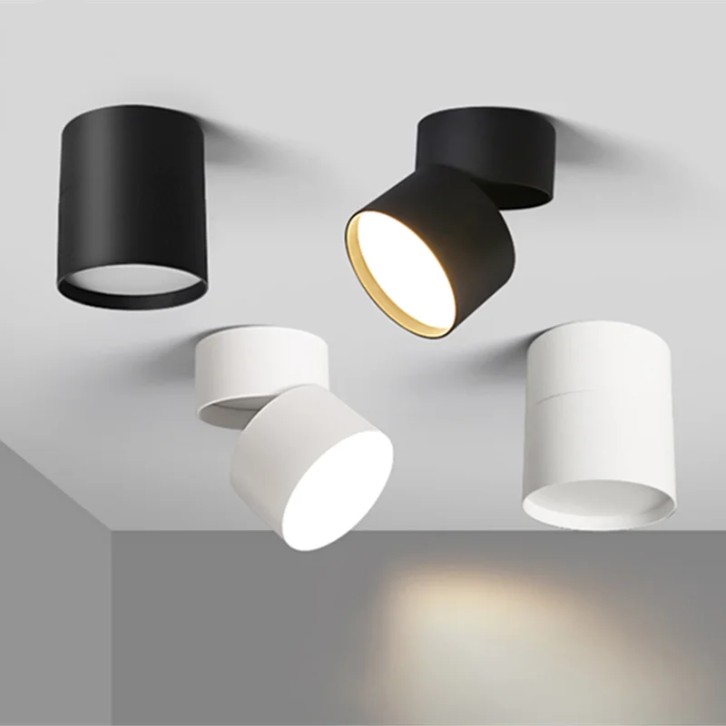 

New Style Anti-glare Dimmable Surface Mounted Rotating LED Downlight 10W 15W 20W SMD5730 Chip Ceiling Lamp Spot Light AC90-260V