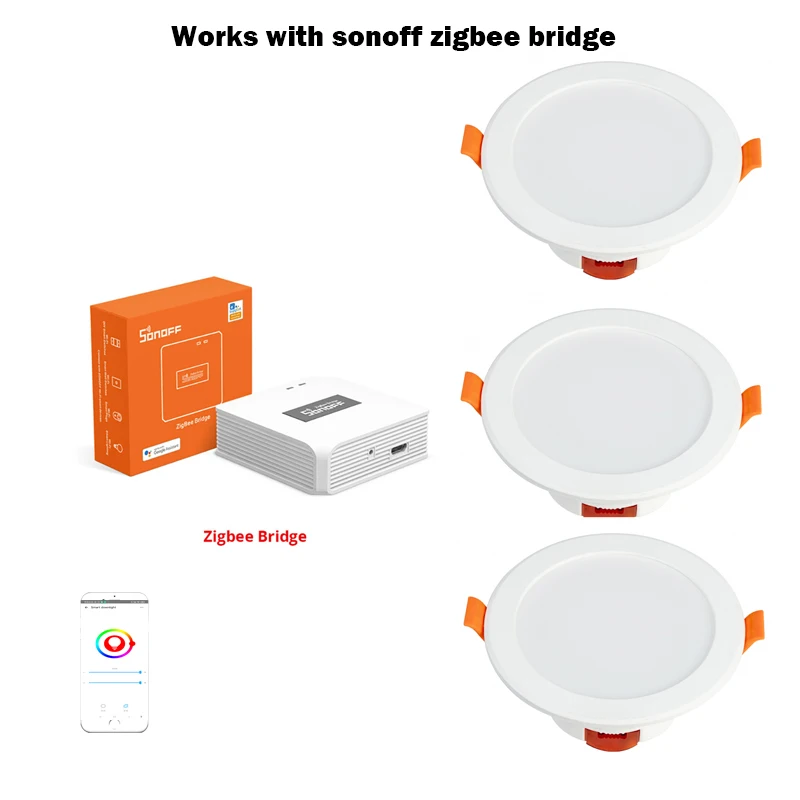 

EWeLink Zigbee 3.0 Smart Downlight RGBCW Led Recessed Ceiling Light Voice Control Work With Alexa Google Home Dimmable Spotlight