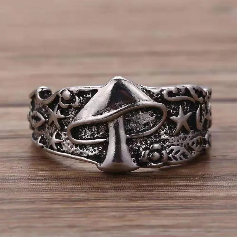 

Vintage Mushroom Star Rings for Women 2021 New Arrivals Women's Promise Ring White Gold Color Bridal Wedding Jewelry Accessories