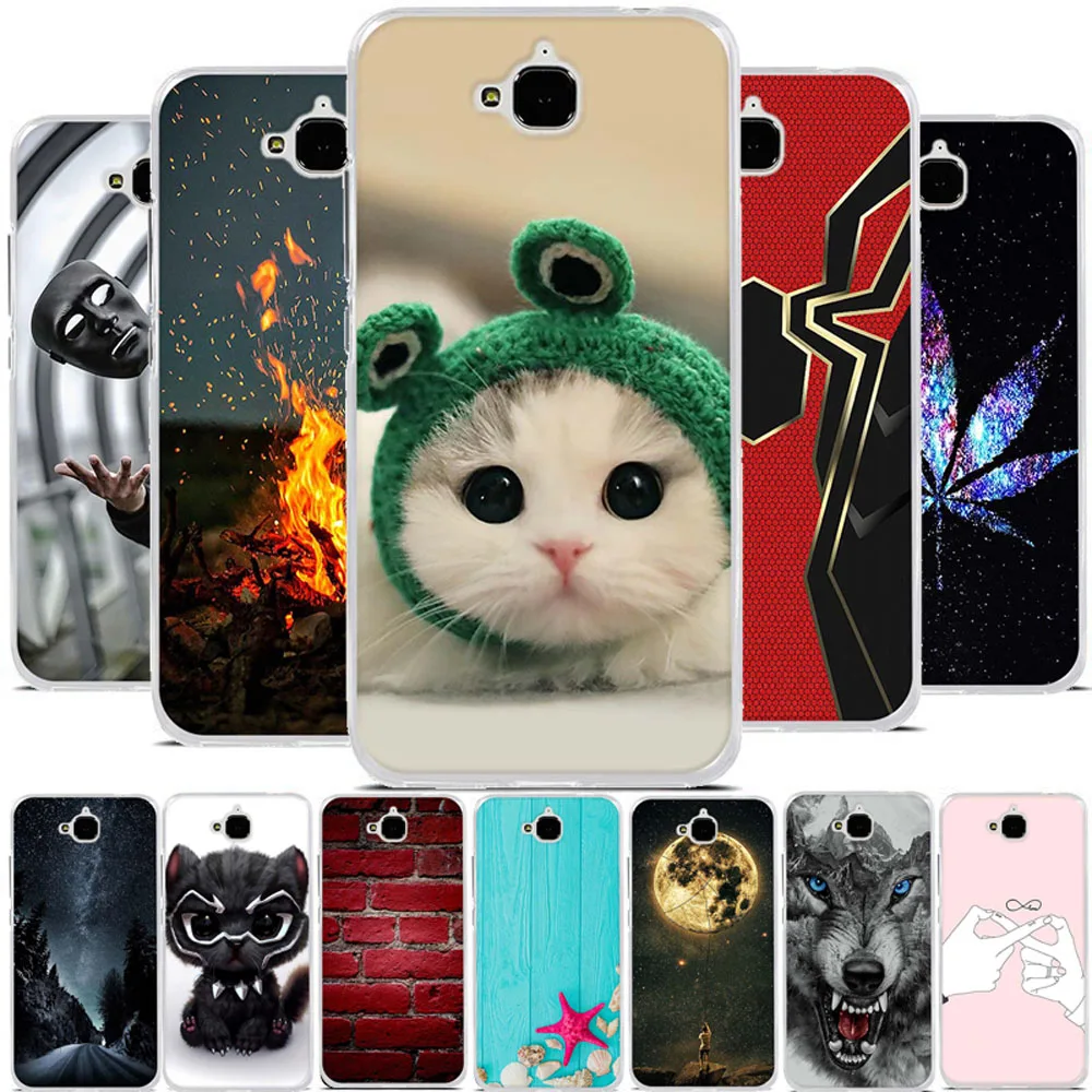 Silicone Soft Cover For Huawei Y6 Pro TPU Case Pattern Coque Honor Play 5X / Enjoy 5 Phone Holly 2 Plus 5.0" | Мобильные