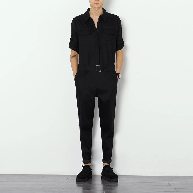 

2020 модные хлопковые комбинезоны, мужские повседневные брюки-карго, мужские мешковатые комбинезоны с длинным рукавом, рабочая одежда, комбинезоны с курткой, Рабочий костюм