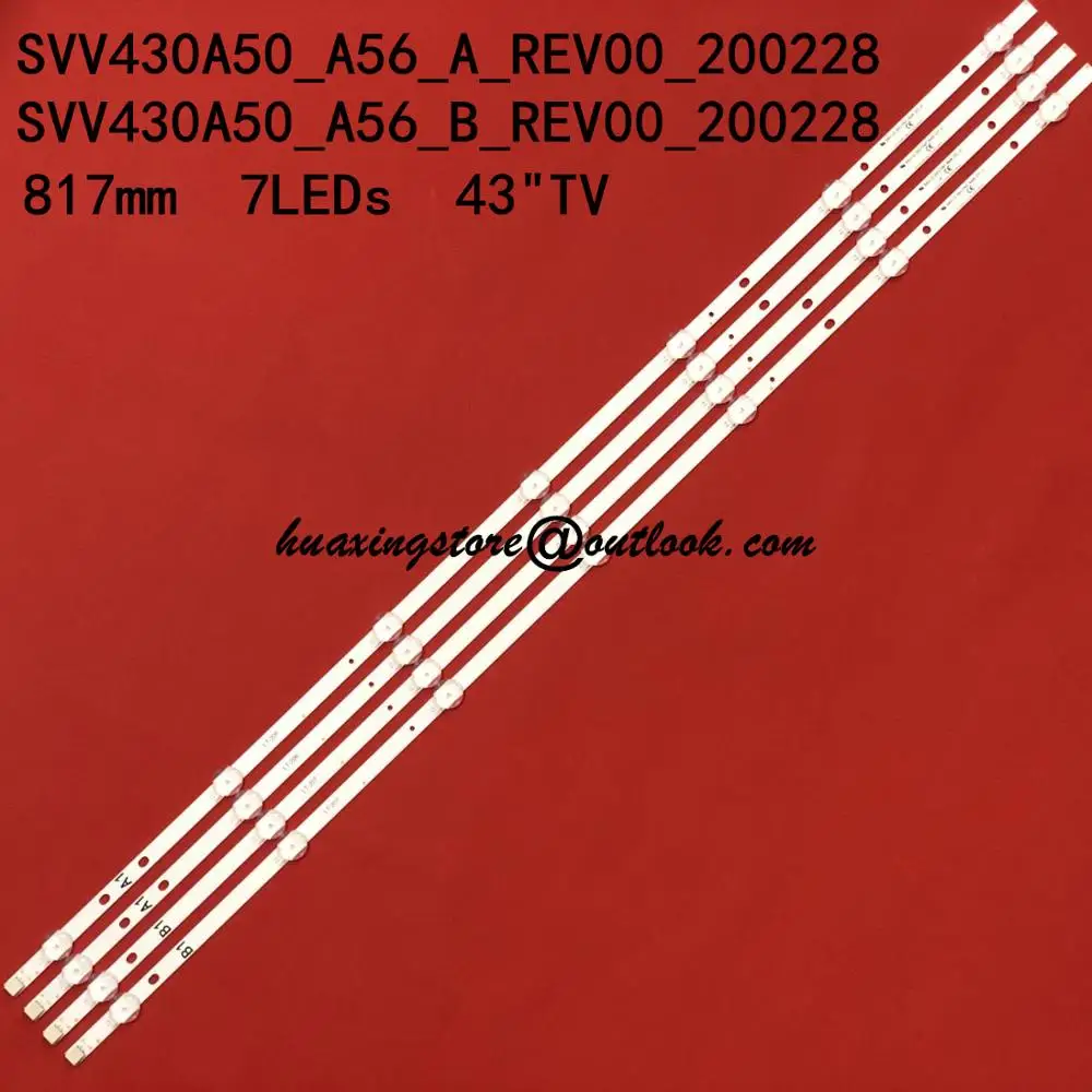 Светодиодная лента для подсветки (4) фотовспышки TOSHIBA 43L3863DB 43L3863DG 43L3753DB 43L3653DB 43L1753DB