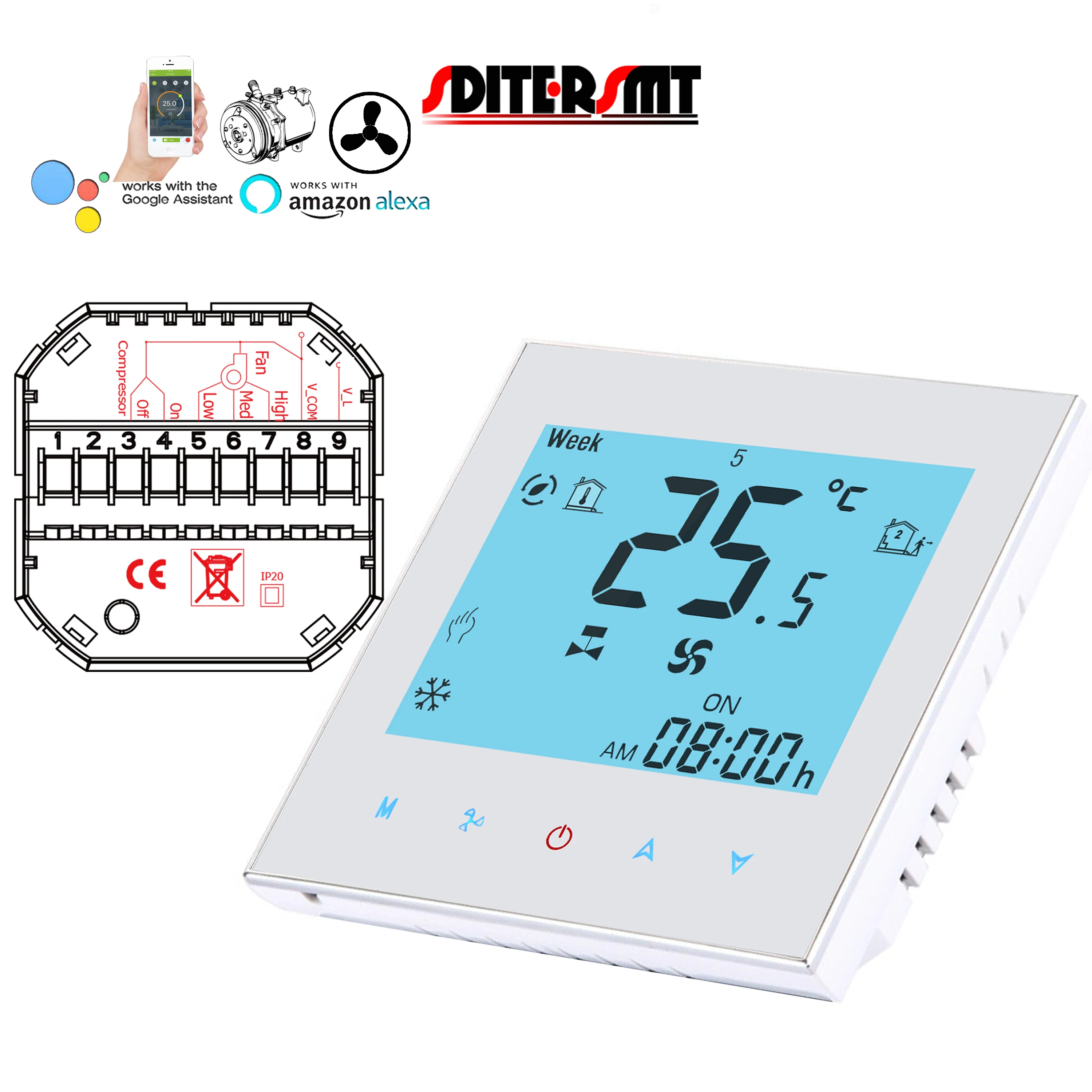 Delay Switch Smart Thermostat Google For 2-tube Fan Coil 3-g