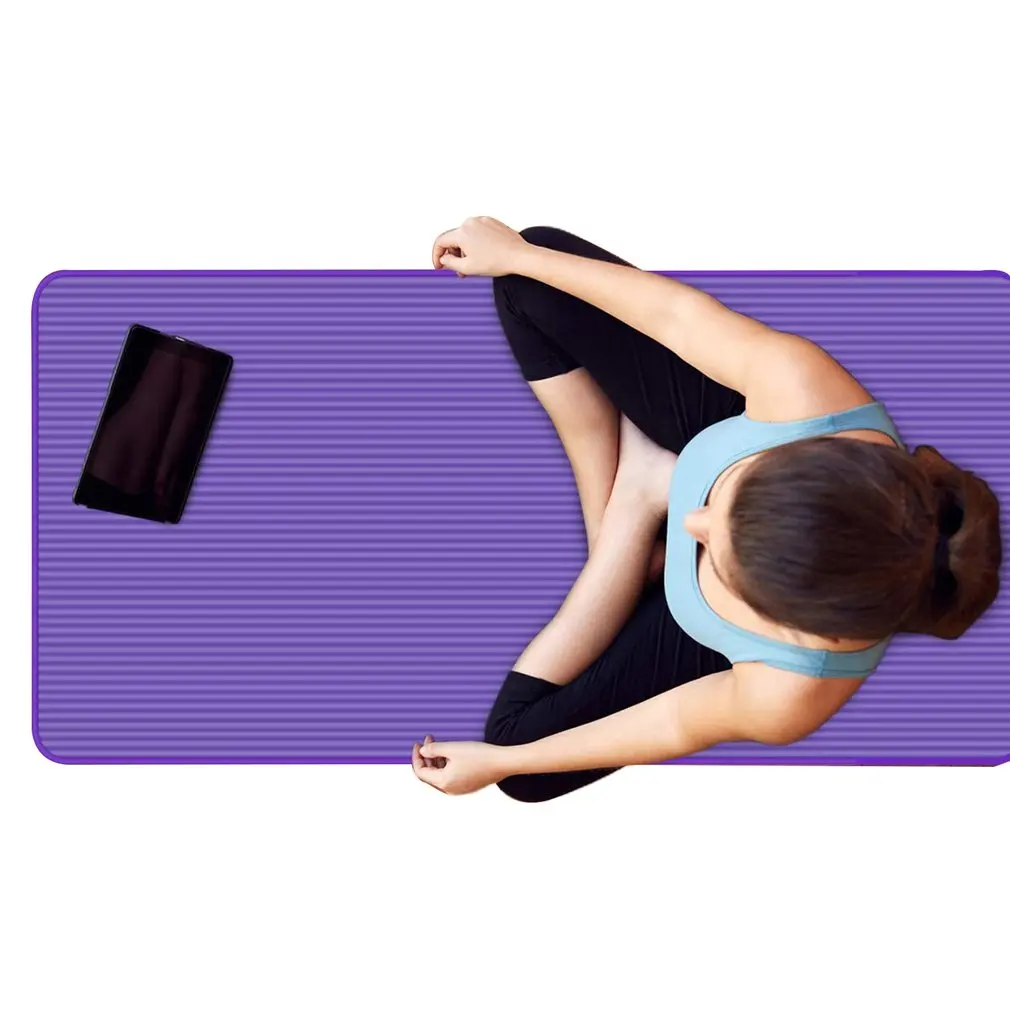 

10mm Yoga Mat Edging Non-slip Thickening Fitness Sweat Comfortable Mat For Beginners And Girls Hemp Design