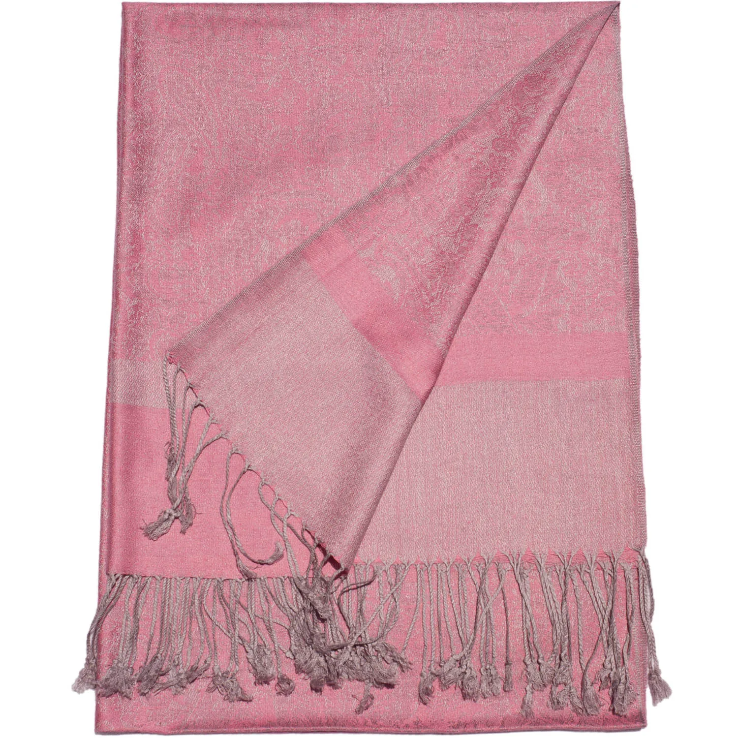 Pashimina Silk Scarf Paisley Jacquard Autumn Warp Winter Shawl Cashmere Hijab Long 2 Tones Soft High Quality Gift Pink Gray |