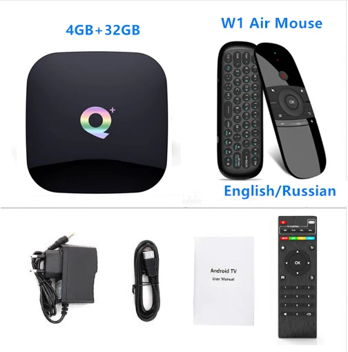 Q Plus Android 9,0 ТВ приставка 4 Гб 64 Гб ТВ приставка H6 четырехъядерный cortex-A53 2,4 ГГц Wifi 100 м 6 к медиаплеер VS T95Q для smart tv приставка - Цвет: 4GB32GB Add W1