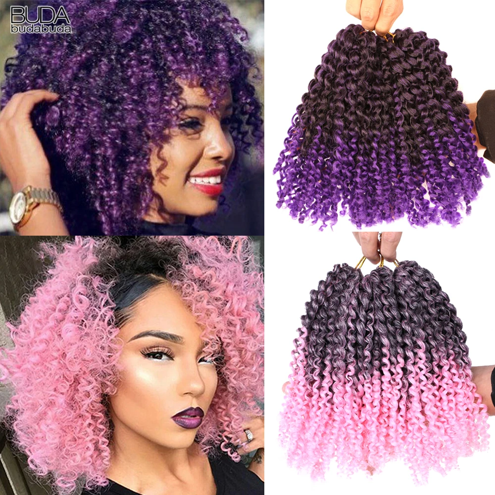 

Synthetic Marly Bob Ombre Purple Hair Extension 8inch Marly Jerry Curl Jamaican Bounce Hair Afro Kinky Curly Crochet Braids Hair