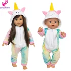Детские кукольные костюмы; Радужный комбинезон 40 см; Nenuco Ropa y su Hermanita; 18 дюймов; Одежда для куклы для девочек; Пижамный комплект с единорогом