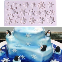 3d christmas snowflake molds silicone chocolate mold candy fondant cake decorating tools kitchen baking cake tools silicone mold