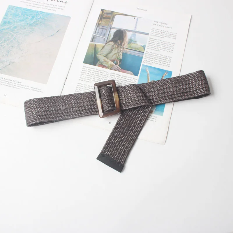 Женская акриловая Пряжка без отверстий регулируемый черный широкий соломенный