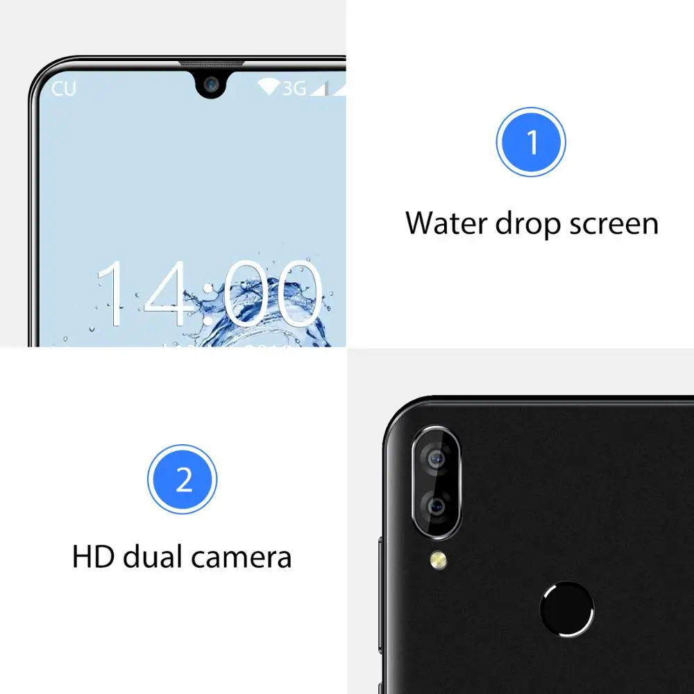 Смартфон OUKITEL C16 2 ГБ 16 Android 9 0 4G мобильный телефон 5 71 дюйма экран капли воды 2600 мАч