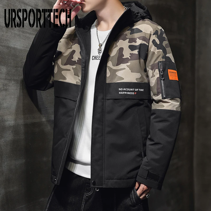 2020 Winter Camouflage Jacket Men Parka 2020 New Cotton Padded Puffer Jackets Men Fashion Top Zipper Up Hooded Outerwear Coats
