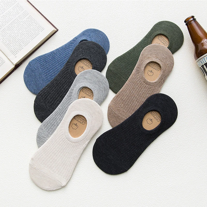 Хлопковые мужские летние носки модные однотонные повседневные короткие 3 пар/лот