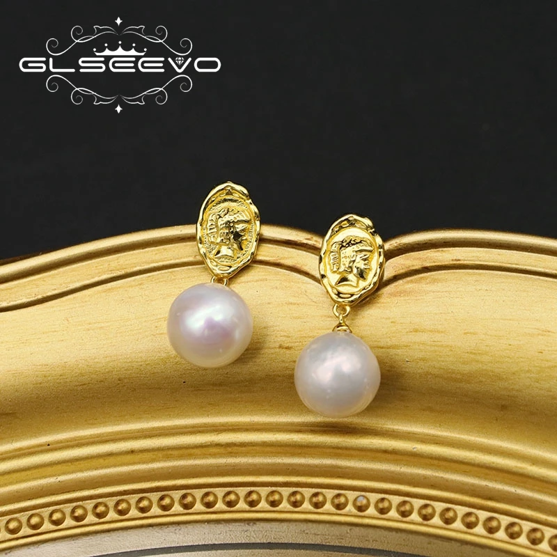 

Glseevo Women'S Earrings 2021 Trend New Silver 925 Natural Pearls Original Earrings With Motifs Fashion Party Jewelry GE1080