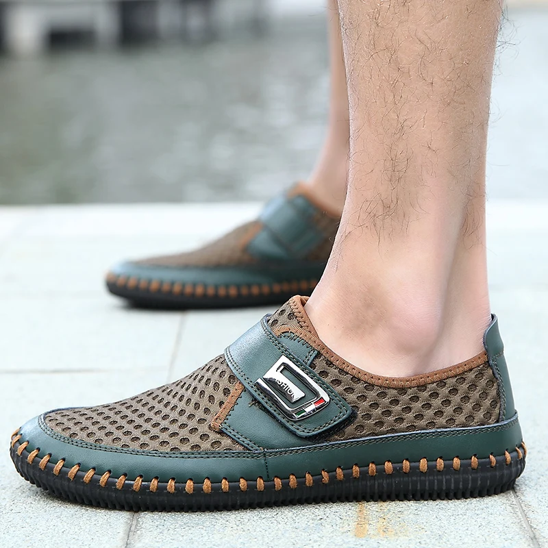 Summer Shoes Men Flats Loafers Breathable Casual Chaussure Homme Real Leather Driver Moccasins Loafer casual Zapatos | Обувь