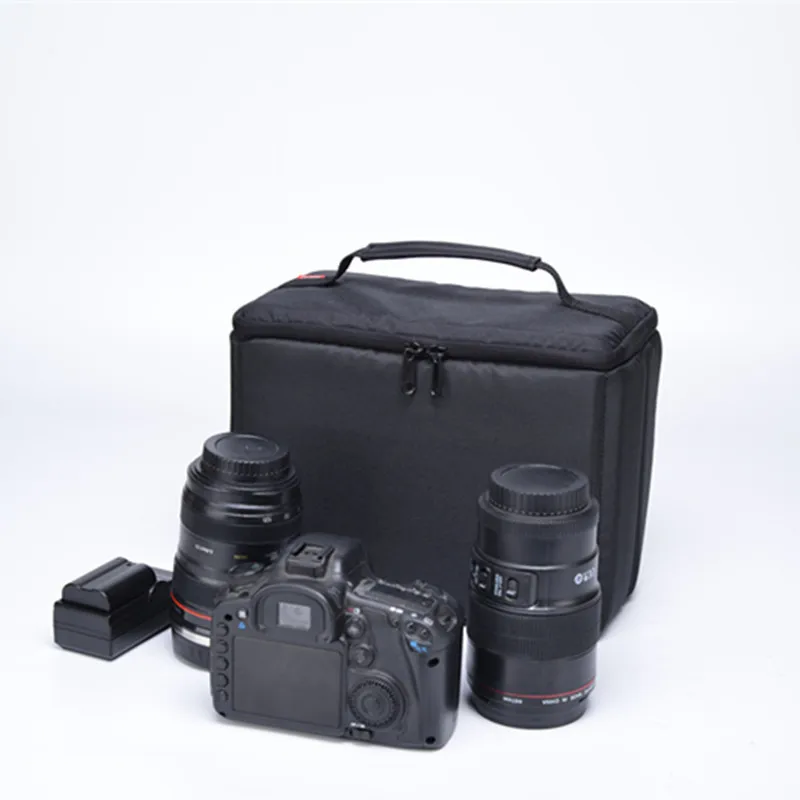 CADEN Padded Camera Bag Zippered Design Shockproof Black for Canon Nikon Sony DSLR Cameras Lens Size 27.5*16*20.5cm | Электроника