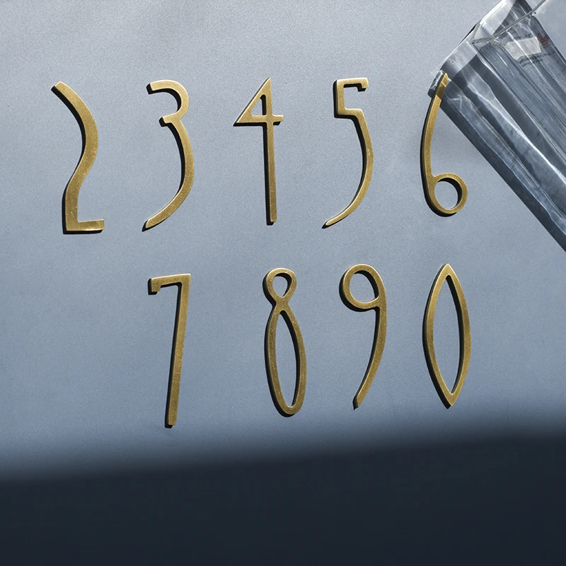 Золотые латунные цифры декоративные настенные номера дверей дверные тарелки для