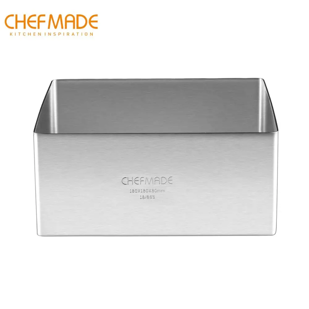 Форма CHEFMADE для мусса 10 дюймовая квадратная форма торта из нержавеющей стали