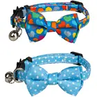 Ошейник для кошки с колокольчиком, регулируемый ошейник для кошки с бабочкой, ошейник для кошки с цветочным бантом, съемный регулируемый щенок