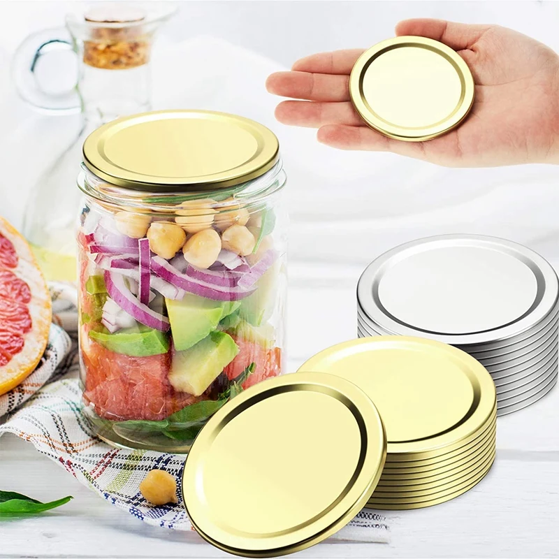 

50 Pieces 70mm Mason Jar Split-Type Lids, Leak-Proof and Secure Canning Jar Caps for Mason Jar