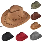 Западная ковбойская шляпа для взрослых, унисекс, в виде монгольский солнце Шапки Для женщин и мужчин открытые летние пастбища Солнцезащитная шляпа сомбреро hombre chapeau