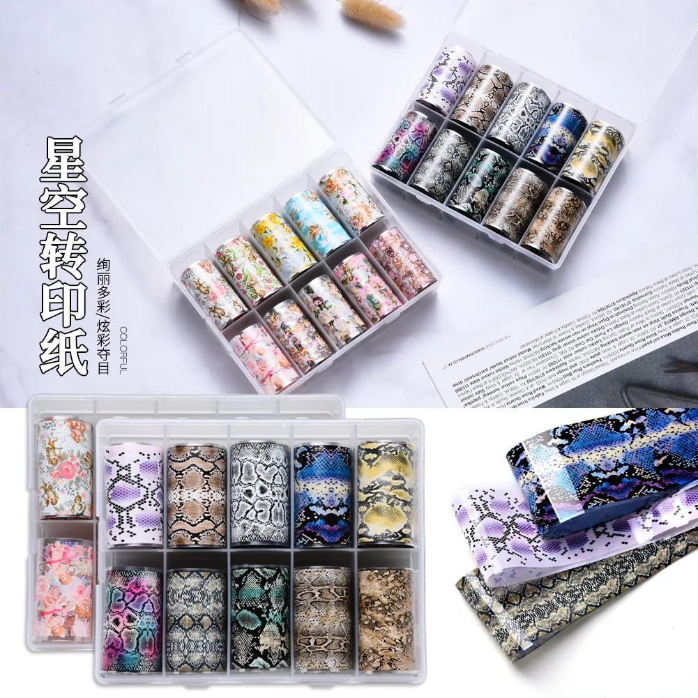 

4X100cm Holographic Nail Art Transfer Foil Sticker Starry AB Paper Wraps Adhesive Decals Nails Decoration Accessories AL-98