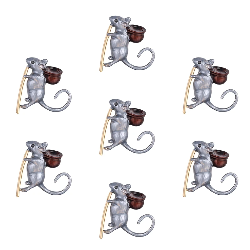 

7Pcs Animal Shape Pin Brooch Little Mouse Zodiac Jewelry Jewelry