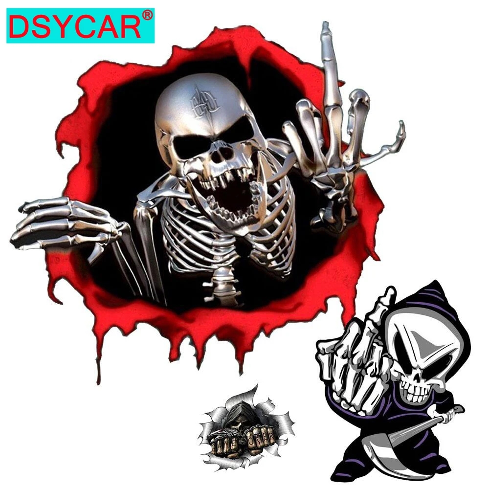 

1PC Personalized Skull Design Car Sticker Car Skull Finger Decal Window Wall Adhesive Vinyl Sticker Car Skull Auto Vinyl Sticker