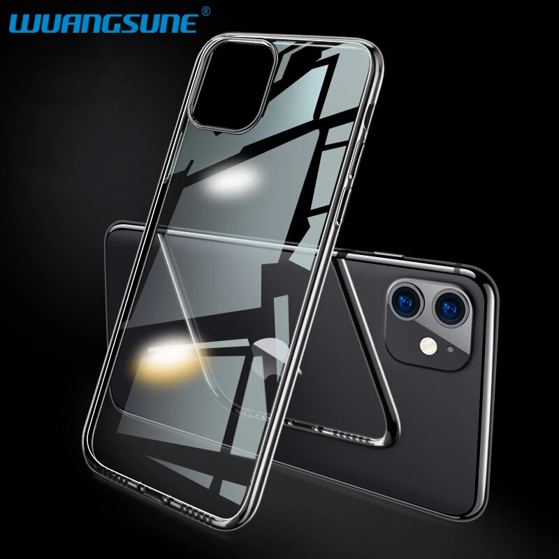 Ультратонкий чехол для телефона из ТПУ для iPhone 4, 4S, 5, 5S, SE, 6, 6 S, 7, 8 plus, X, XS, XR, 11 Pro Max, прозрачный мягкий бесцветный Тонкий чехол