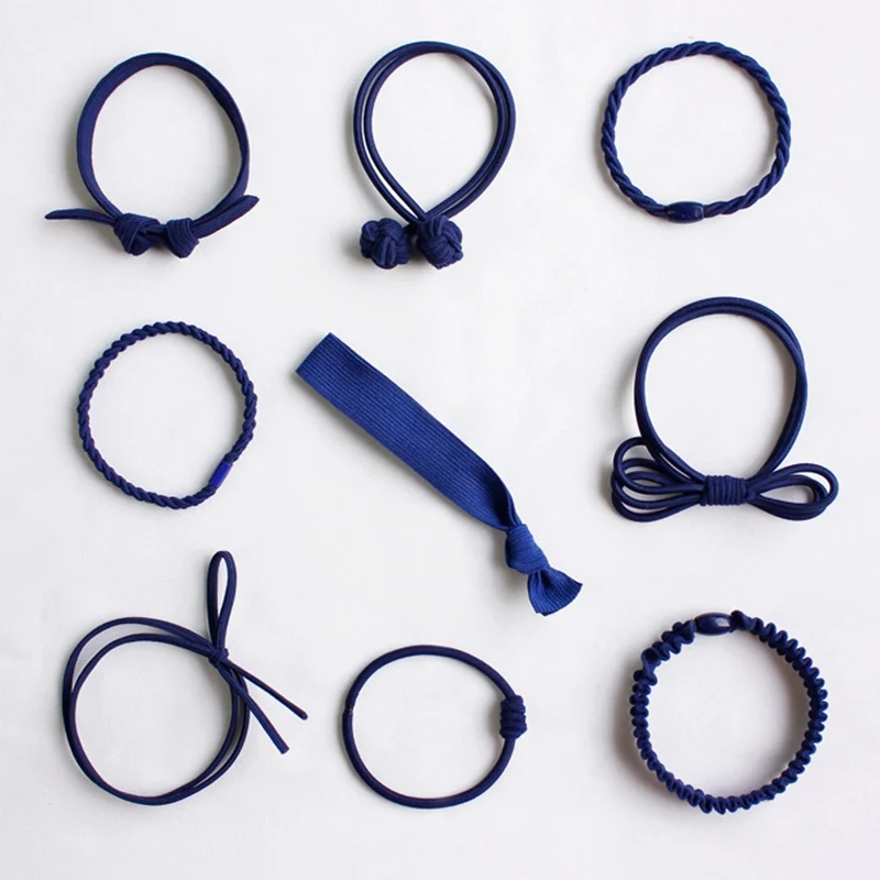 

9PCS Girls Cute Colorful Elastic Hair Bands For Ponytail Holder Scrunchie Rubber Rope Hair Gum Headband Haar Accessories