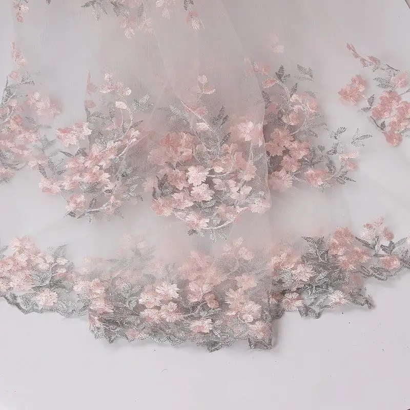 3/5/10 ярдов Цветочная вышитая кружевная ткань сетка тюль для шитья платья свадьбы