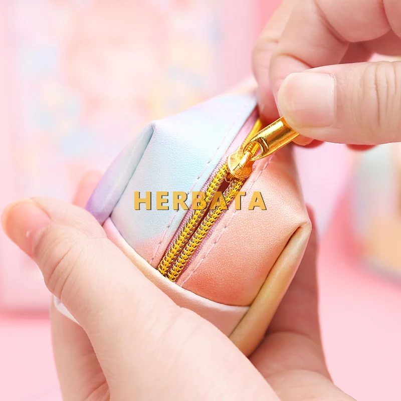 Школьный кавайный пенал сумка косметичка из искусственной кожи большой для