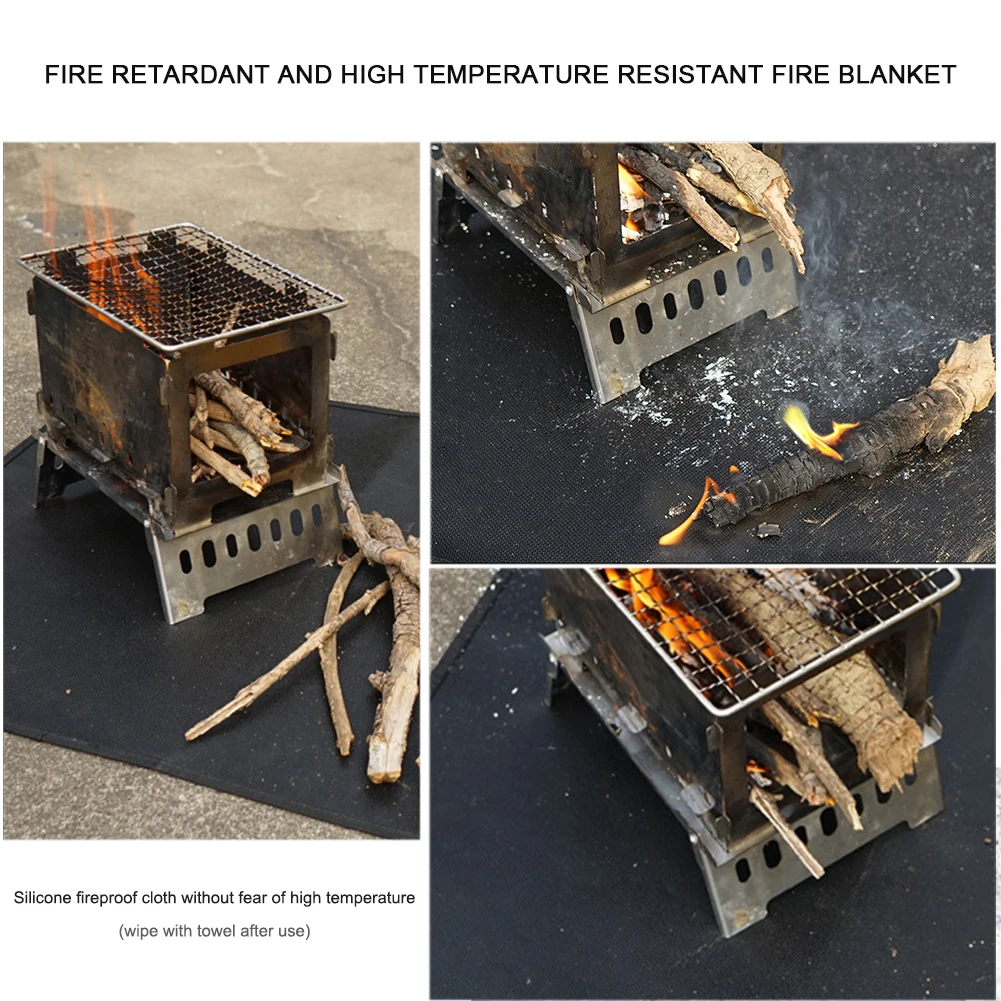 

Fireproof Grill Mat Heat Insulation Protective Pad for Outdoor Picnic Silicone Coated Fireproof Grill Mat BBQ Equipment