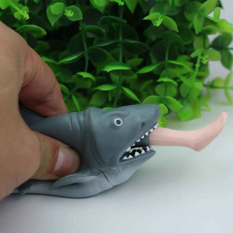 

Creative Funny Toy Squeeze Stress Ball Alternative Humorous Shark Eat Human Leg Squeeze Pressure Relieve Decompression Toy (Size