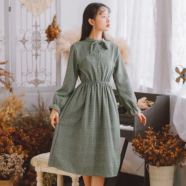 Новые Модные Элегантные Демисезонный миди платье в клетку Для женщин Дамы с