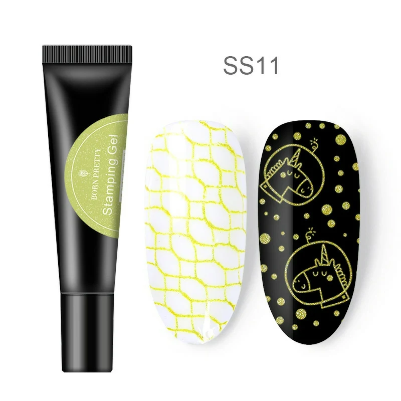 BP-SS11 BORN PRETTY ногтей штамповка Гель-лак 8 мл черный белый штамп печать масло УФ Гель-лак для ногтей замачиваемый лак для пластина для стемпинга для нейл-арта - Цвет: BP-SS11