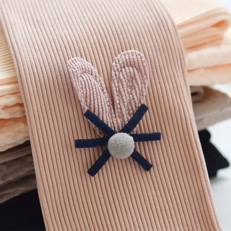 Весенне-осенние новые трикотажные колготки для маленьких девочек с деревянными