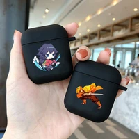 demon slayer silicone cover for apple airpods1 2 3 pro black earphone coque soft protector kimetsu no yaiba airpods covers case