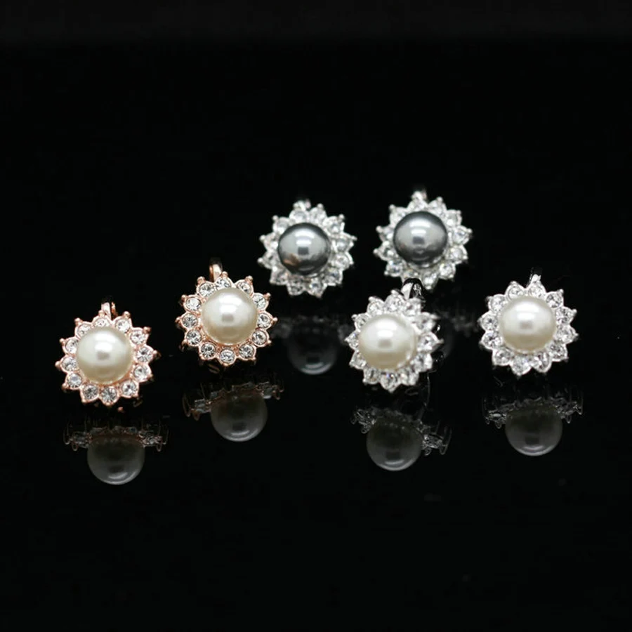 Модные жемчужные зажимы для ушей с цветочным дизайном серьги Дня матери подарок