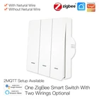 Горячая продажа Tuya Zigbee смарт-переключатель сбез нейтральный ЕС 220V светильник переключатели Поддержка Zigbee 2MQTT Alexa Google Home
